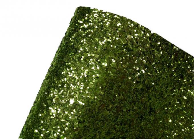 신발과 벽지를 위한 밝은 초록색 서리로 덥은 땅딸막한 반짝임 직물 0.55mm 간격
