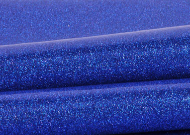 중국 피복 바닥을 가진 파란 Pvc 반짝임 직물, 특별한 직물 가죽 불꽃 반짝임 직물 협력 업체