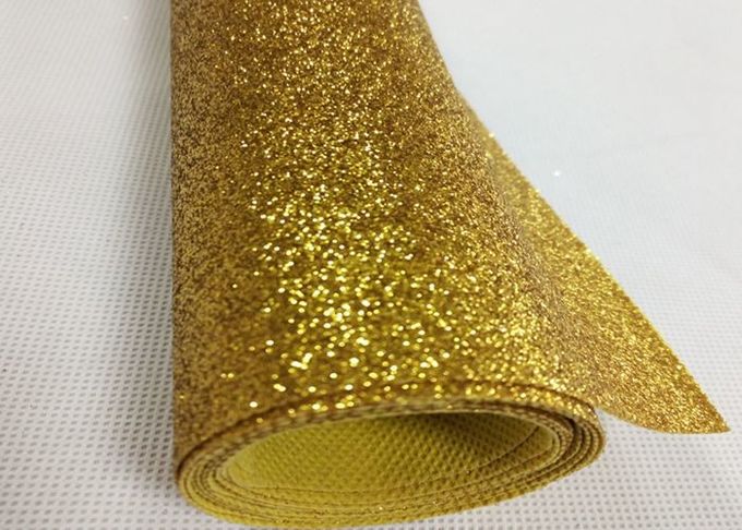 80gsm 샴페인 금 반짝임 직물, 빛나는 두꺼운 금 반짝임 직물